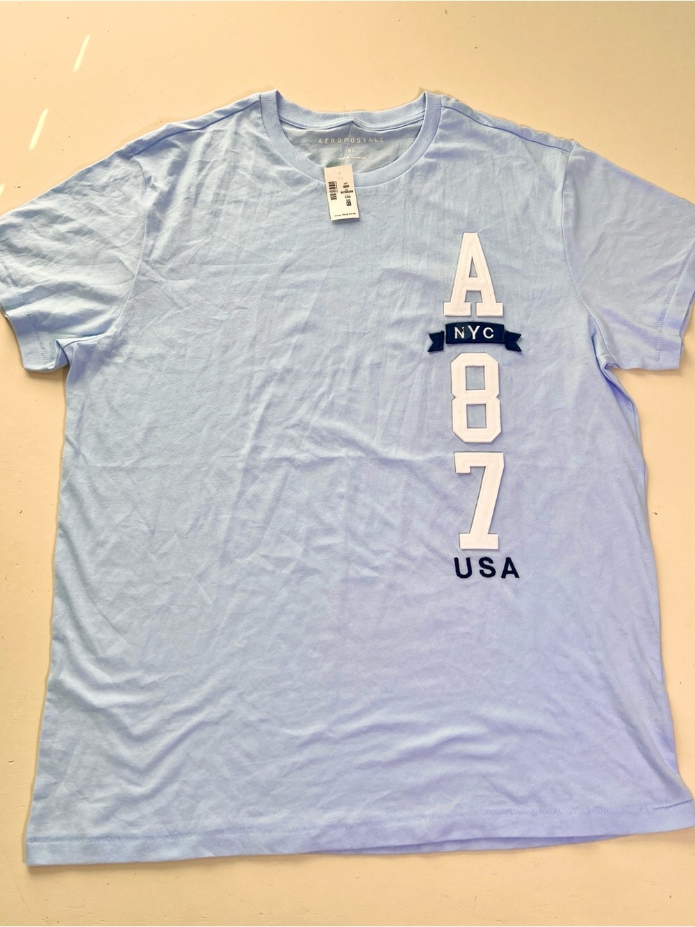 Aeropostale Men’s XL Blue A87 NYC USA Graphic T-Shirt NWT Streetwear Casual